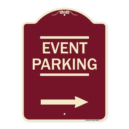 Signmission Thanks for Coming Turn Right for Exit Event Parking W/ Right Arrow Alum, 18" L, 24" H, BU-1824-22823 A-DES-BU-1824-22823